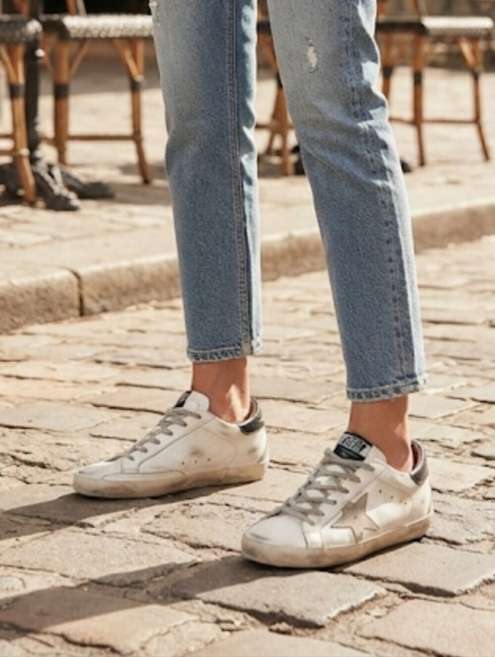 Golden Goose GGDB Women White & Black Star Sneakers Shoes Sz 41/42 US 11-12